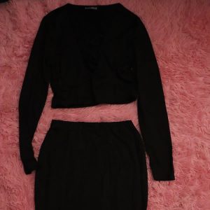 Black Top and Skirt Set