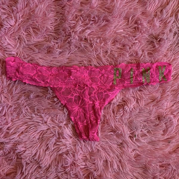 PINK Bright Pink Lace Thong