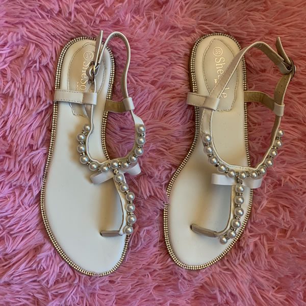 pearl flat sandals uk